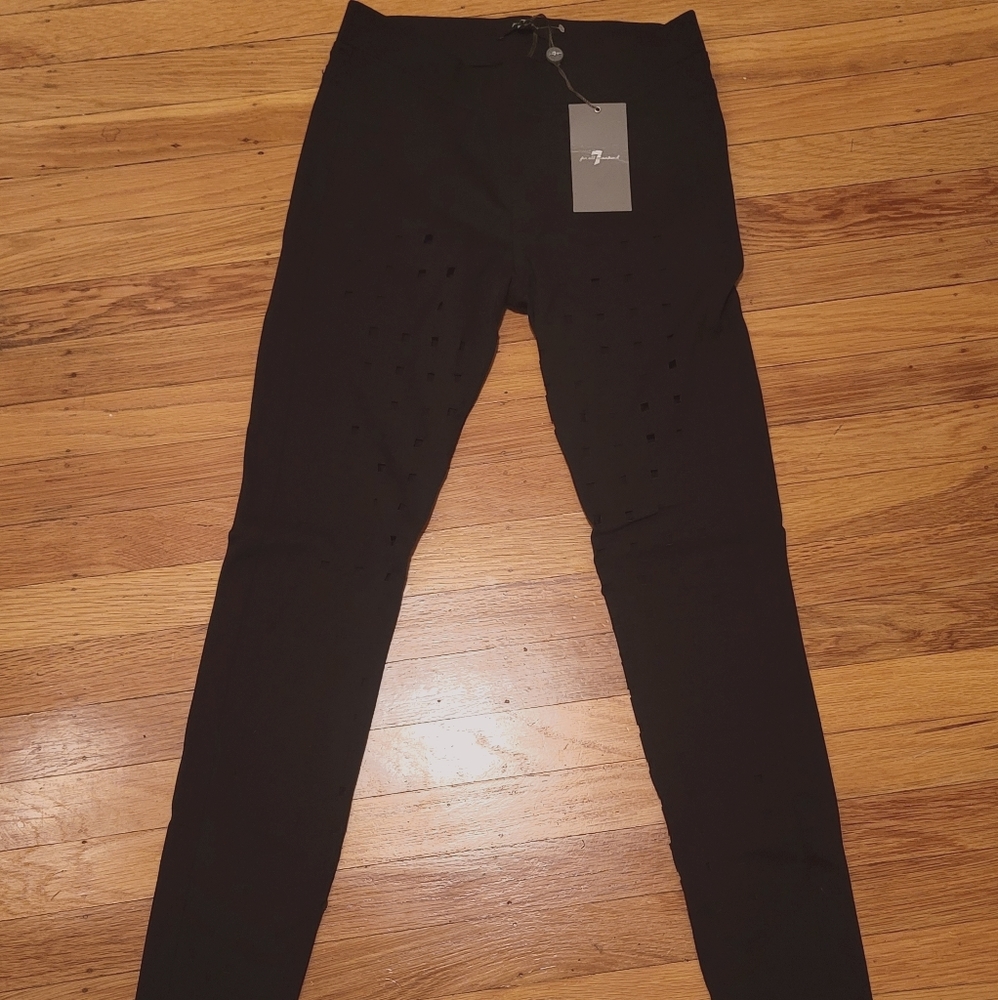 7 FOR ALL MANKIND: Black cutout leggings